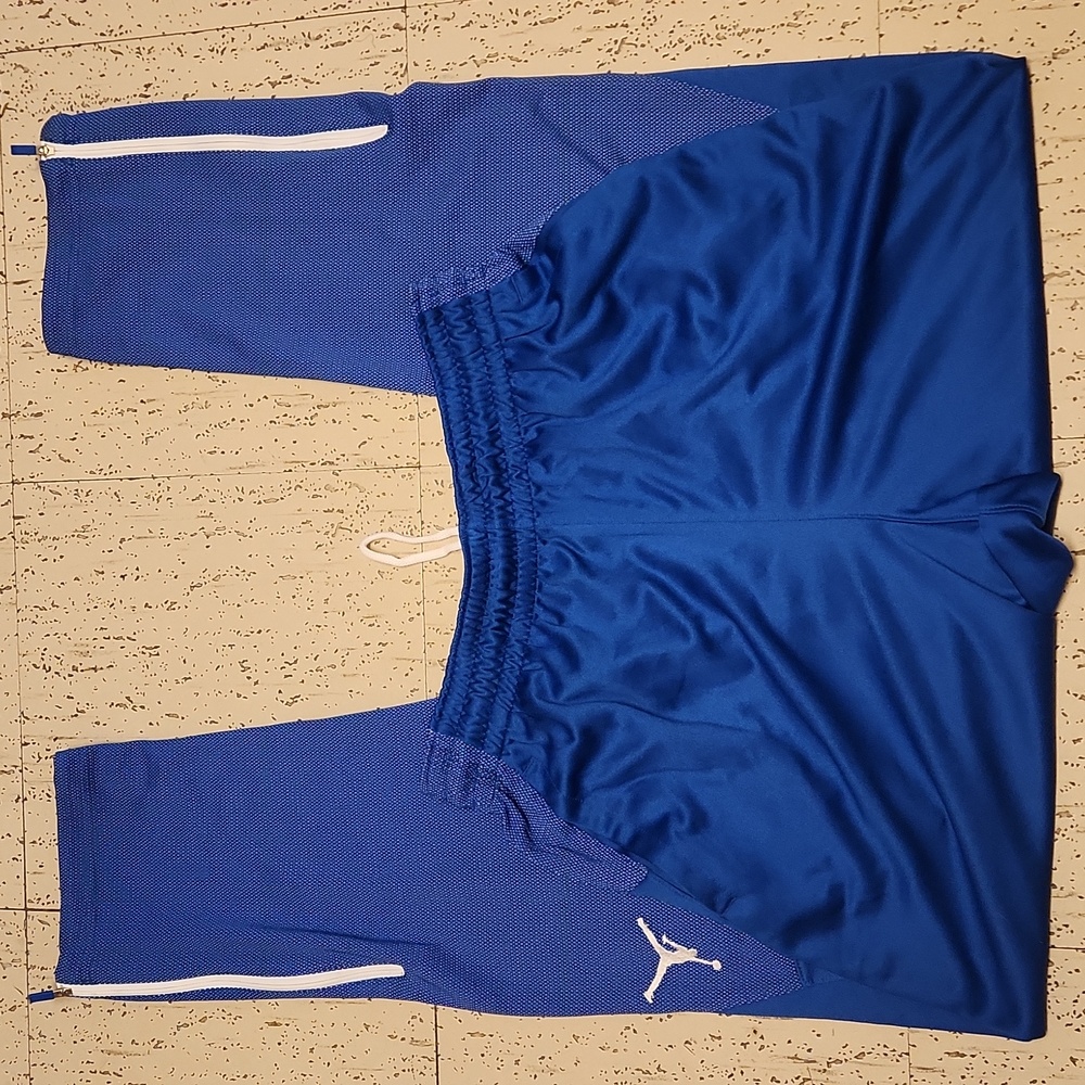 Air Jordan Royal Blue & White Dri-Fit Baggy Fit Tapered Jogger Track Pants